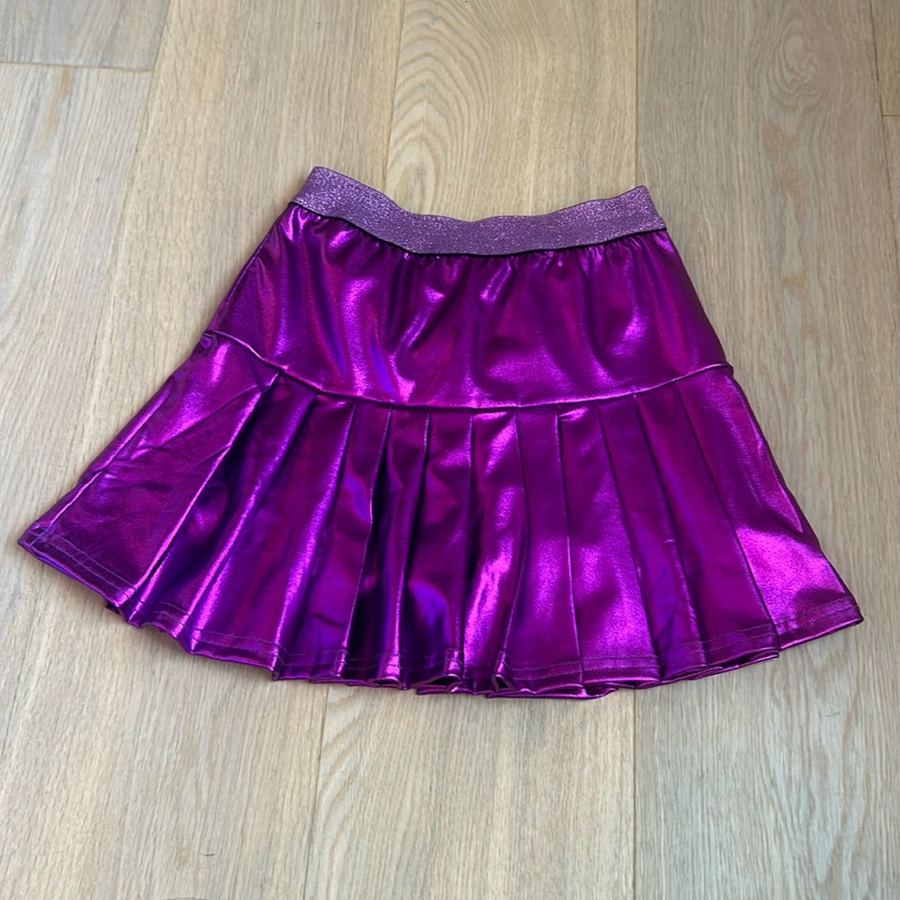 metallic purple pleated skirt size 12